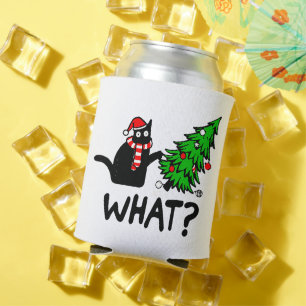 Enfriador De Latas Gato negro gracioso que aplasta a amante de los ár
