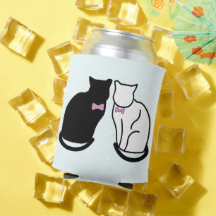 Enfriador De Latas Gato negro y blanco