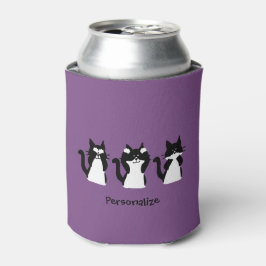 Enfriador De Latas Gatos Blancos Negros | Tres Gatitos Sabios