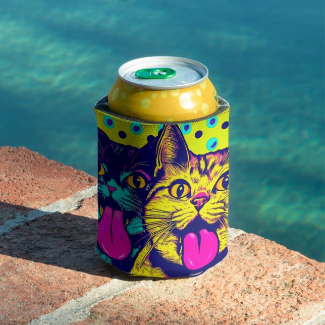 Enfriador De Latas Gatos con lengua afuera (Piscina in situ)