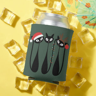 Enfriador De Latas Gatos de Navidad Modernos de Mitad de Siglo Clásic