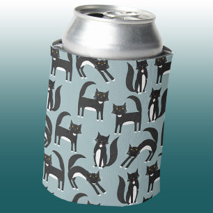 Enfriador De Latas Gatos de Tuxedo en blanco y negro
