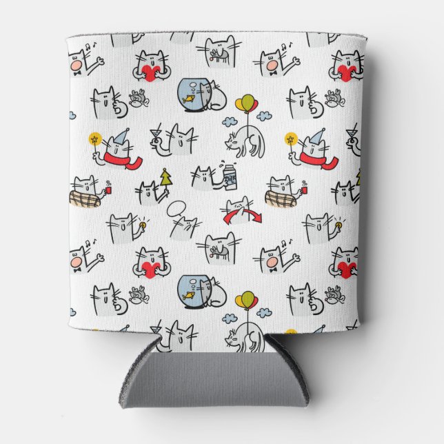 Enfriador De Latas Gatos divertidos, leche y magia. (Anverso)