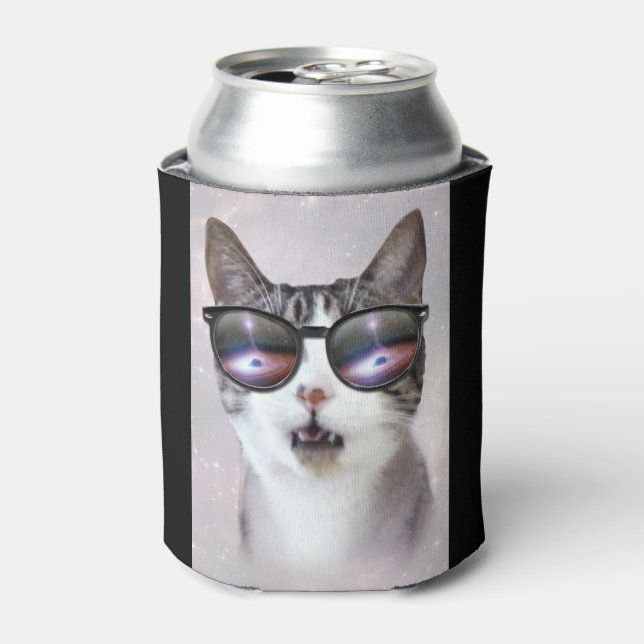 Enfriador De Latas "Gatos espaciales Hipster Galaxy" Refrigerador de  (Lata Anverso)