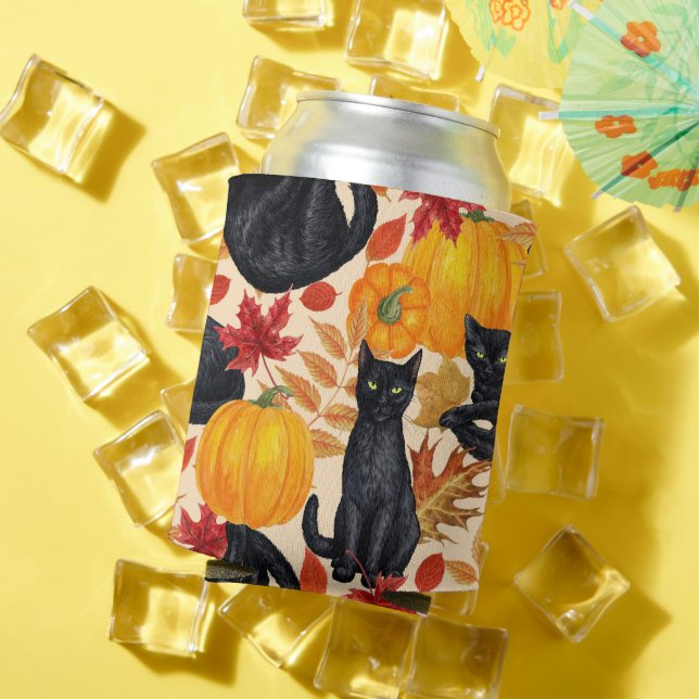 Enfriador De Latas Gatos negros y calabazas (Verano in situ)