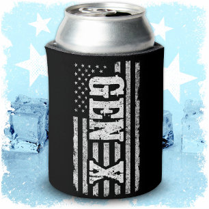 Enfriador De Latas Gen X Gen Xer Generación X Bandera Americana Gen X