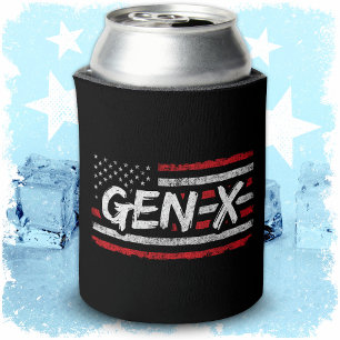 Enfriador De Latas Generación X Bandera Americana Orgullosa Gen Xer G