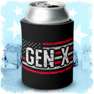 Enfriador De Latas Generación X Gen Xer Bandera Americana Orgullosa G