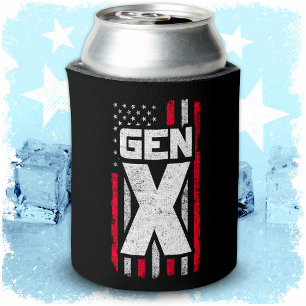 Enfriador De Latas Generación X Orgulloso General Xer Bandera America