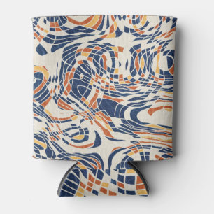 Enfriador De Latas Geo de línea abstracta, patrón topográfico sin cos
