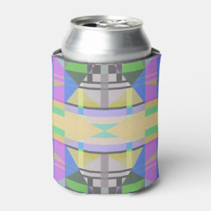 Enfriador De Latas Geometría morada azul amarillo verde