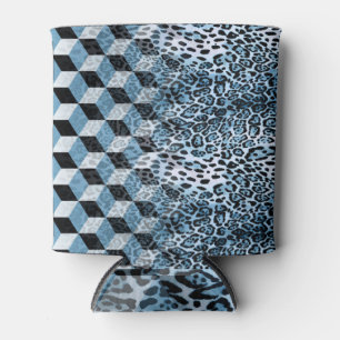 Enfriador De Latas Geométrica Leopard, Diseño de Piel Animal.