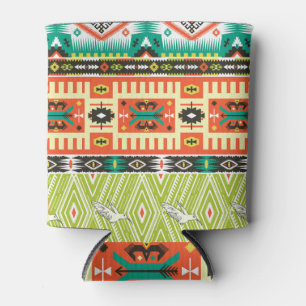 Enfriador De Latas Geométrica Tribal: Cita Patrón de texto.