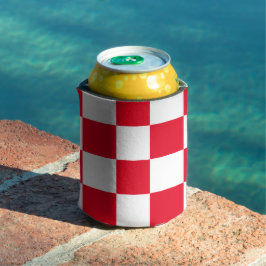 Enfriador de latas geométrico croata rojo negrita