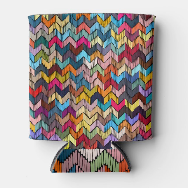 Enfriador De Latas Geométrico de tribal de origen étnico (Anverso)