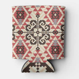 Enfriador De Latas Geométrico Étnico: Resumen sin foco