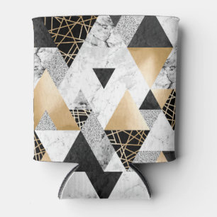 Enfriador De Latas Geométrico metálico: Mármol dorado plateado