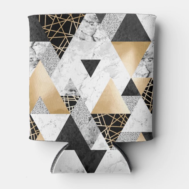 Enfriador De Latas Geométrico metálico: Mármol dorado plateado (Anverso)