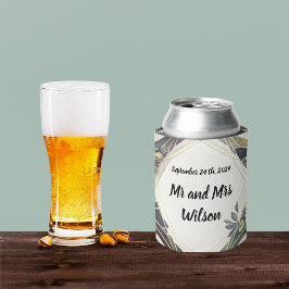 Enfriador De Latas Geométrico moderno con flores pequeñas