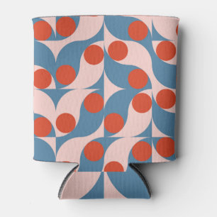 Enfriador De Latas Geométrico Retro: Mosaico Vintage Moderno.