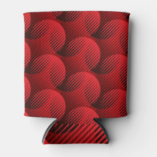 Enfriador De Latas Geométrico Rojo: Arte de líneas de rastrillo