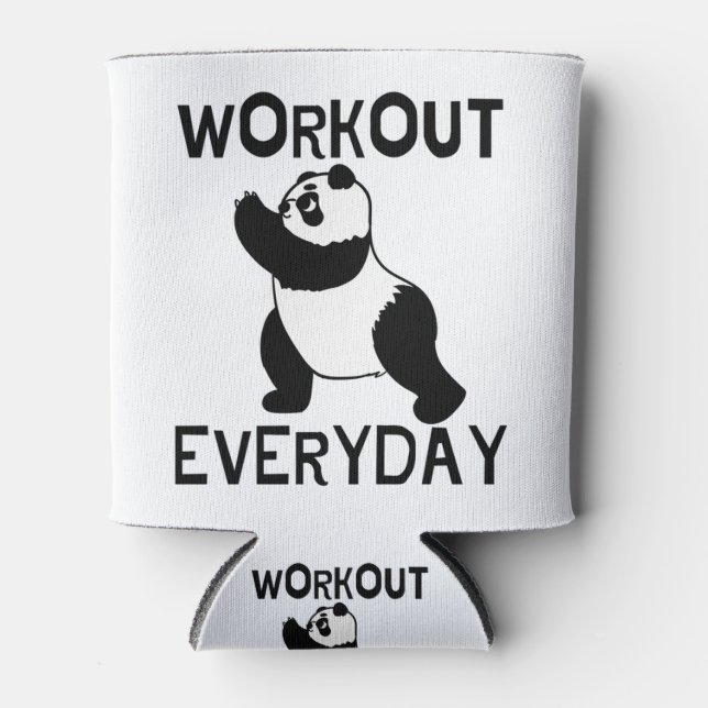 Enfriador De Latas Gimnasio Panda Workout (Anverso)