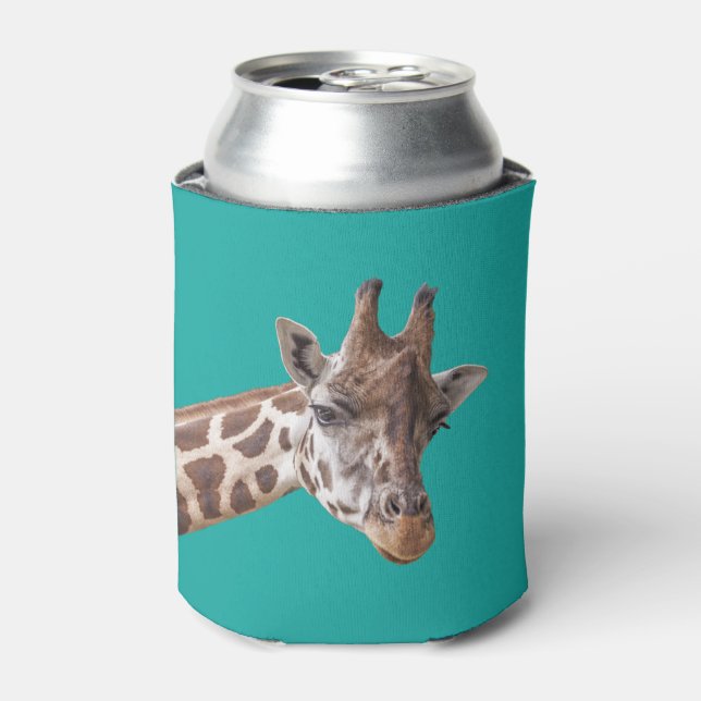 Enfriador De Latas Giraffe en Verde azulado (Lata Anverso)