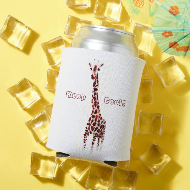 Enfriador De Latas Giraffe Wildlife Fiesta Personalizado (Verano in situ)