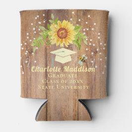 Enfriador De Latas Girasol floral de graduación