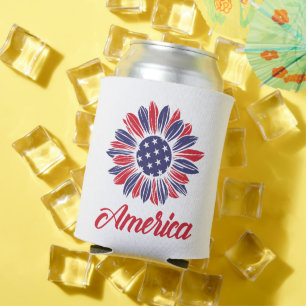 Enfriador De Latas Girasol patriótico americano