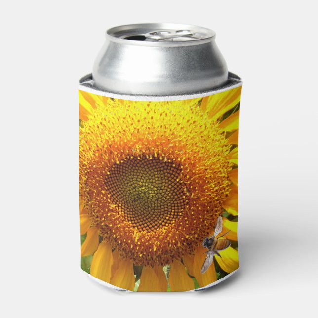 Enfriador De Latas Girasol y abeja (Lata Anverso)