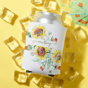 Enfriador De Latas girasoles acuáticos personalizados