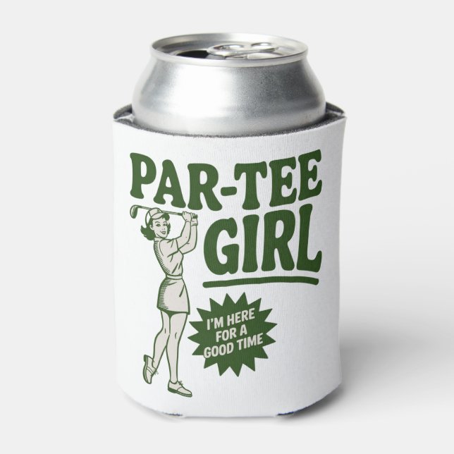 Enfriador De Latas Girl Golfer Funny Par Tee Girl For Golf Lovers (Lata Anverso)