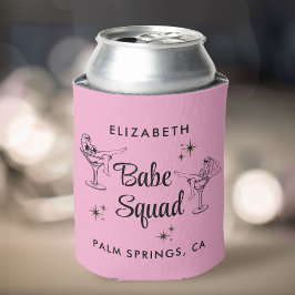 Enfriador De Latas Girly Babe Squad Rosa Despedida de Soltera
