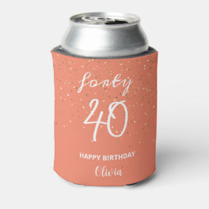 Enfriador De Latas Girly purpurina Personalizado moderno 40 años