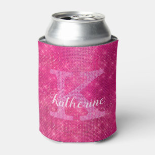 Enfriador De Latas Girona Purpurina rosa caliente Sparkle Glam Monogr