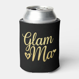 Enfriador De Latas Glam Ma Corazón Dorado Mamá Abuela Día de la Madre