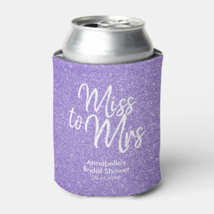Enfriador De Latas Glam Miss Purpurina de ciruelas púrpuras a la seño