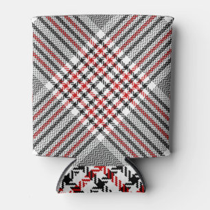 Enfriador De Latas Glen Plaid Red Black Tweed