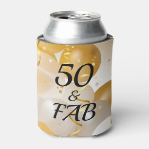 Enfriador De Latas Globos dorados y blancos 50 y FAB