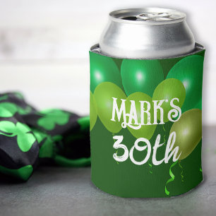 Enfriador De Latas Globos verdes de cumpleaños irlandeses
