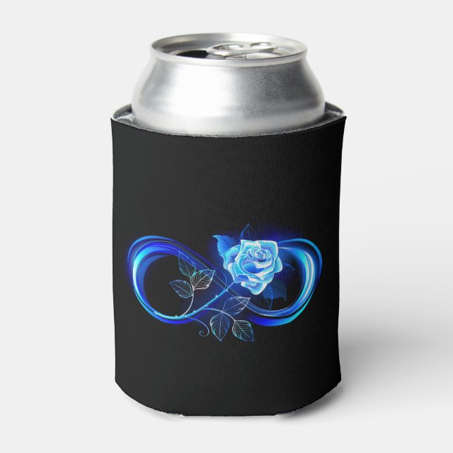 Enfriador De Latas Glowing infinity with blue rose (Lata Anverso)