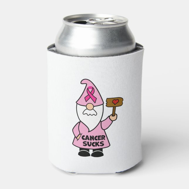 Enfriador De Latas Gnome de sensibilización sobre el cáncer de mama (Lata Anverso)