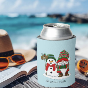 Enfriador De Latas Gnomo de Navidad Acogedor Muñeco de Nieve Fiesta d