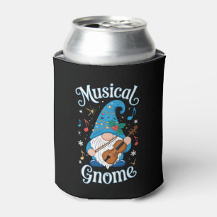 Enfriador De Latas Gnomo Musical De Navidad Violín Acebo Copos De Nie