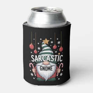 Enfriador De Latas Gnomo Sarcástico Navidad Caña de Caramelo Fiesta