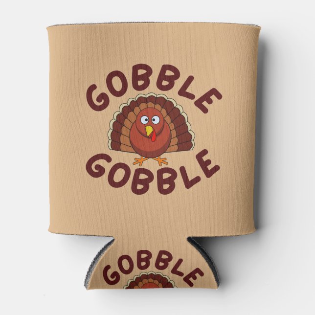 Enfriador De Latas Gobble Gobble Thanksgiving  (Anverso)