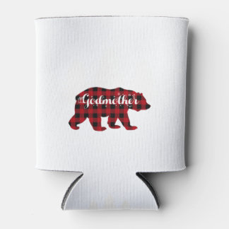 Enfriador De Latas Godmother Bear Buffalo Red Plaid Matching Family