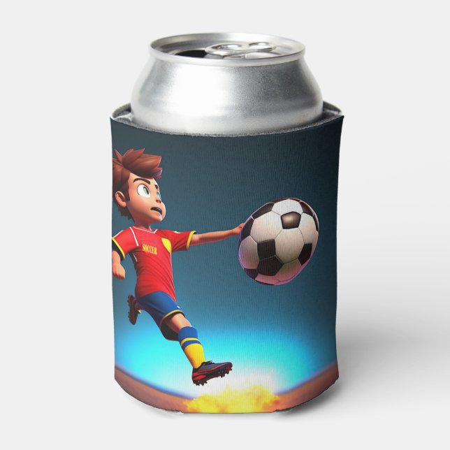 Enfriador De Latas "Gol Bound: La patada perfecta del niño animado" (Lata Anverso)