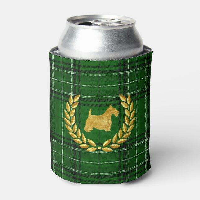 Enfriador De Latas Gold Scottie & Wreath Green Plage (Lata Anverso)